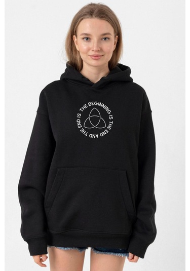 Dark The Beginning Siyah Kadın 3ip Kapşonlu Siyah