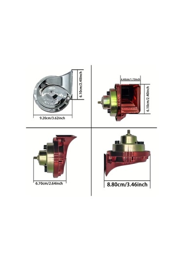 Hightower 1 Adet 12v Salyangoz Renkli Trompet Yüksek Sesli Alt Üst Zengin Altın Renk Korna Motosiklet