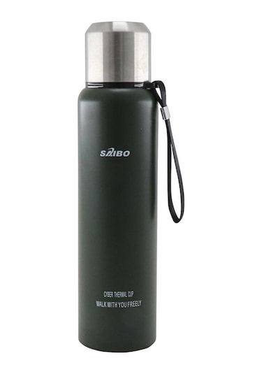Saibo Çift Katmanlı Vakumlu Çelik Termos 1 Litre 1 Litre-Gri
