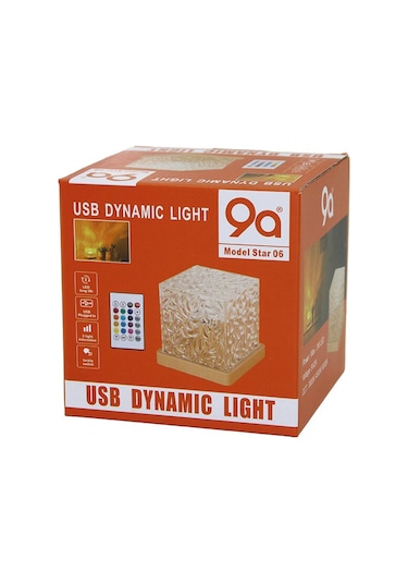 Usb Kumandalı Rgb Su Desenli Mika Kristal Plastik Gece Lambası 9. Çok Renkli
