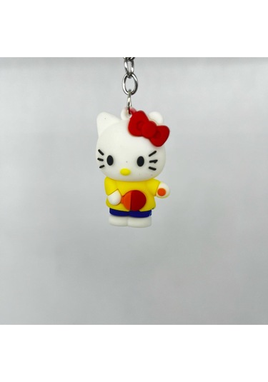 Raketli Hello Kitty Silikon Bileklikli Anahtarlık/çanta Süsü