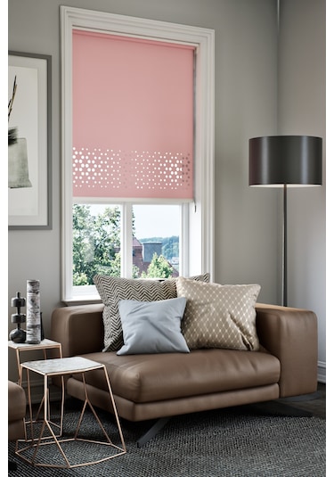 Perdea Lazer Kesim Mat Stor Perde, Lazer Kesimli Klasik Serisi, C-4006 Gül Kurusu Renk