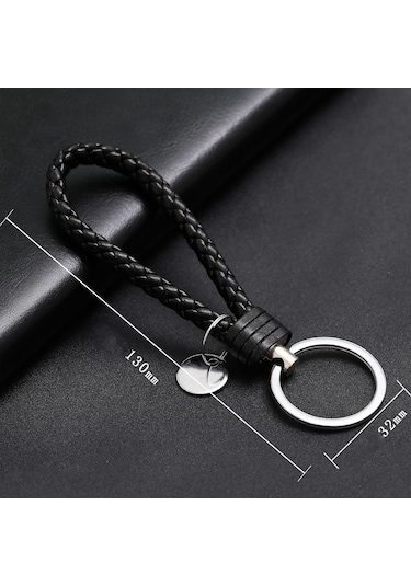 Sones Dokuma Deri Kordon Anahtarlık Araba Kolye Deri Anahtarlık Baotou Küçük Yuvarlak Parça İle Kırmızı