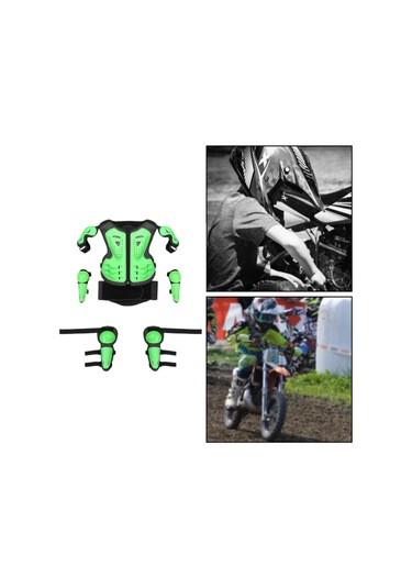 Suntek Motosiklet Diz Dirsek Kol Omuz Koruma Pedi Yeşil