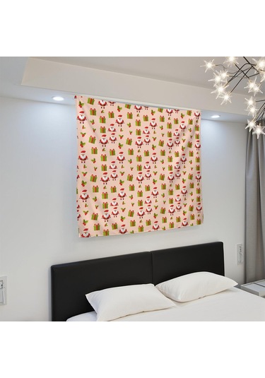 Noel Desenli 50x50 İnç Kare Duvar Halısı, Oturma Odası, Yatak Odası Ve Genç Odası İçin