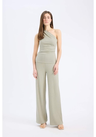 DeFacto Slim Fit Dar Kesim Fitilli Kaşkorse Basic Düz Pantolon E5783AX25SPKH400
