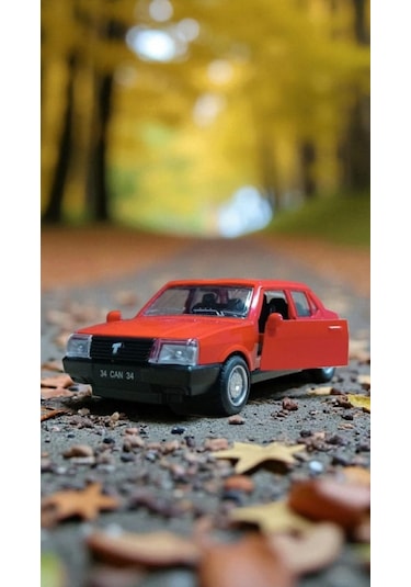 Nostaljik Metal Çek Bırak Kırmızı Tofaş Şahin Araba Kapılar Açılır Diğer