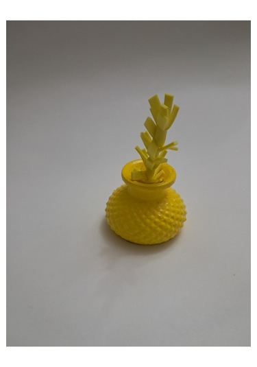 6 Adet Sarı Yapay Çiçekli Limon Sarısı Minik Vazo