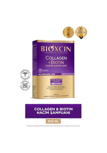 Bioxcin Collagen & Biotin Ekstra Hacim Şampuanı 300 ml - Kolajen Biotin İnce ve Seyrek Saçlar