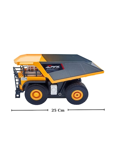Kamyon 1:18 Ölçek 9 Kanallı Uzaktan Kumandalı Damperli Kamyon Sarı