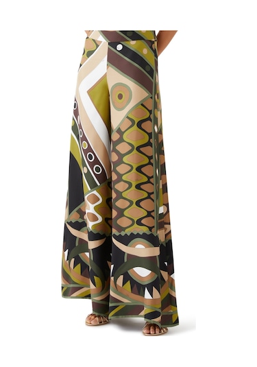 Pucci Şık Geniş Paça Pantolon Çok Renkli