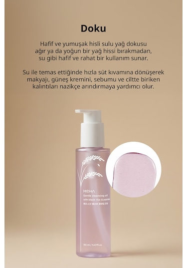 Midha Gentle Cleansing Oil Black Rice & Peptides 150 ML