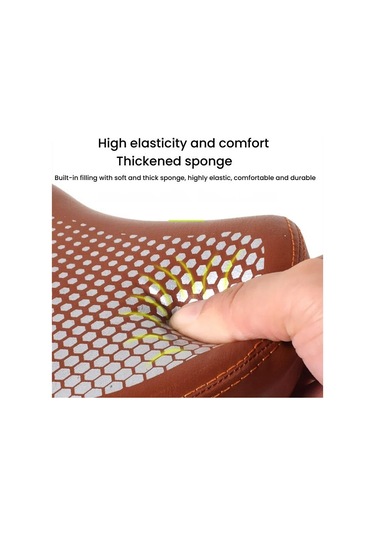 Sones Fmfxtra Kalınlaştırılmış Bisiklet Sele Dağ Bisikleti Şeklinde Sele, Renk: Kahverengi + Arka Lamba