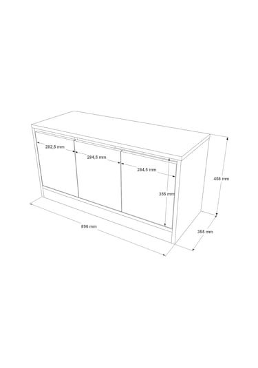 Yurudesign More Puflu Ayakkabılık 3 Kapaklı Dolap 90Cm Beyaz Mr2- Beyaz