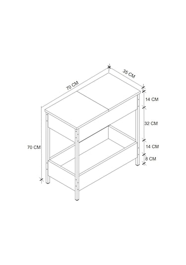 Bofigo Yan Sehpa Koltuk Yanı Sehpa Koltuk Sehpası Orta Sehpa Çam