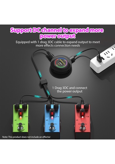 Xindoker Gitar Efekt Pedalları İçin 3 Kanal 9v/12v/15v Düşük Gürültü Güç Kaynağı, Usb Şarj Fonksiyonu Ve Kompakt Tasarım