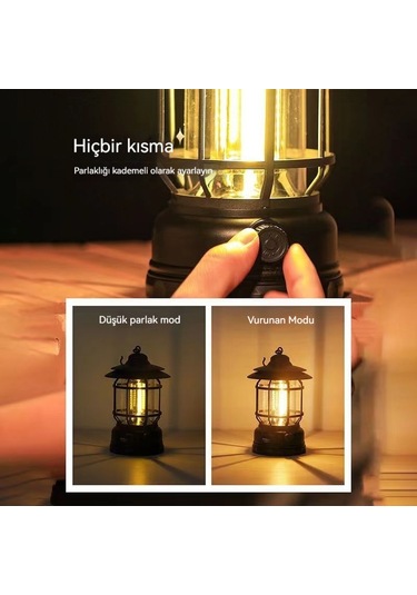 Jian Fan Açık Kamp Acil Aydınlat Maşarj Edilebiler Taşınabilinir Led Atığıgııı-siyah Siyah