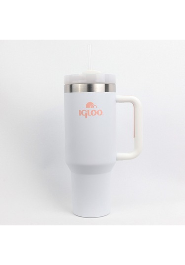 Igloo Stadler Çelik Thermo-mug 1.2 Litre Beyaz-pembe 12saat Sıcak/18saat Soğuk Saklama Beyaz  - Pembe