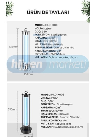 Uvc Dezenfeksiyon Lambası Kumandalı