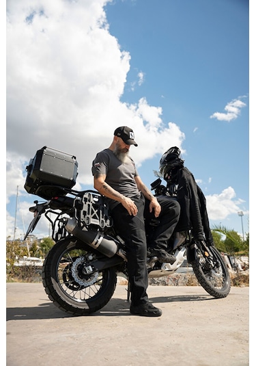 Tech90 Fileli Black Ventilation Korumalı Cordura Motosiklet Pantolonu