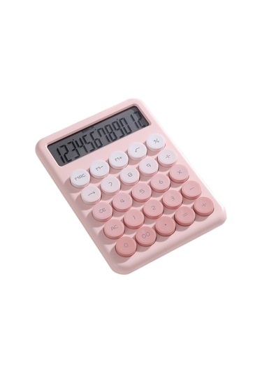 Aubyhe Desk Tipi Renkli Gradyan Hesap Makinesi - 12 Basamaklı Büyük Lcd Ekran, Sessiz İşlem, Aaa Pil Pil Yok - Pembe Gradyan Pembe