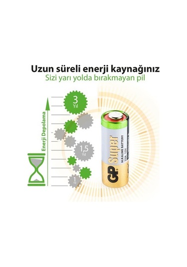 23a 12v Alkalin Spesifik Pil 1 Adet Gp Gp23a-C5 Siyah