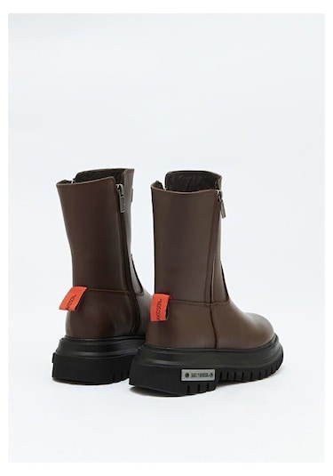 Harley Davidson Rıver Kahverengi Deri Kadın Bot Postal Ayakkabı Kahverengi