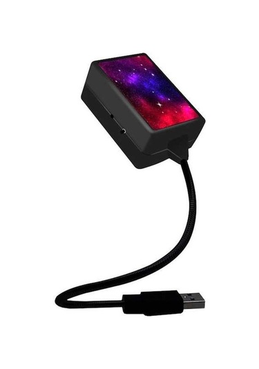 Moly Yunboo C208 Usb Güneş Sistemi Işığı - 3 Modlu Otomatik Döner Esnek Boyunlu, Ot & Ev İçin Romantik Ambiyans Oluşturucu Kırmızı-mavi Siyah Siyah