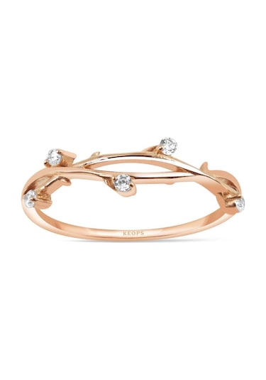 0.10 Karat Rose Thorn Pırlanta Yarımtur Yüzük