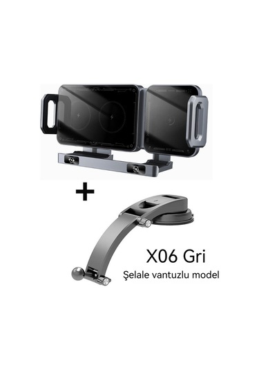 Uıowoo Araç İçi Telefon Tutucu Gri Model + Şelale Vantuz