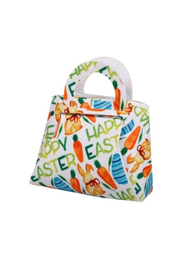 Çok Renkli Paskalya Çanta Temizle Baskı Keçe Sevimli Havuç Tavşan Desen Dıy Şeker Ambalaj Tote Çanta Ev Dekor Çok Renkli