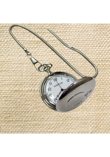 Kişiye Özel Retro Ay Yıldız Kabarmalı Köstekli Saat