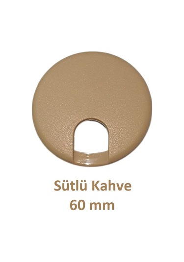 Masa Üstü Kablo Kanalı Deliği Kapağı, Sütlü Kahve, Masa Kapağı, 6 Cm