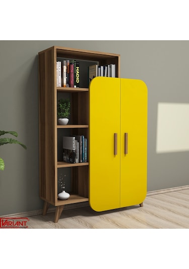 Variant Variant Form Çok Amaçlı Dolap Ve Kitaplık Ceviz - Sarı