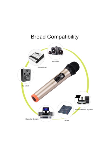 Maiyame Siyah Veya Altın Renk Seçenekli, Fm Modülasyonlu Uhf Mikrofon Seti
