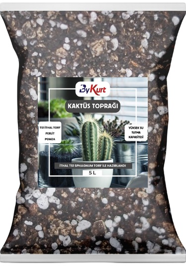 Bykurt 5 Litre Kaktüs Toprağı Böcek Sinek Yapmayan Premium Karışım Ts1 Torf, Perlit, Pomza 5 Litre