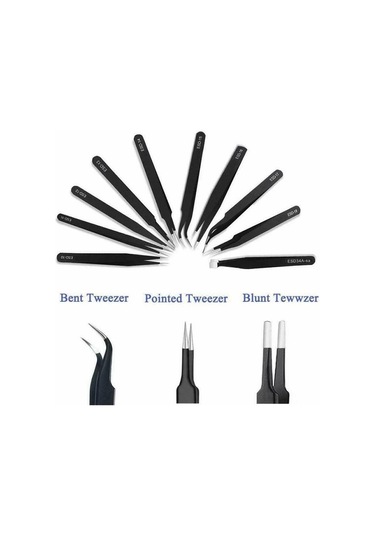 Antistatik Cımbız Seti 10 Parça Kumaş Çantalı