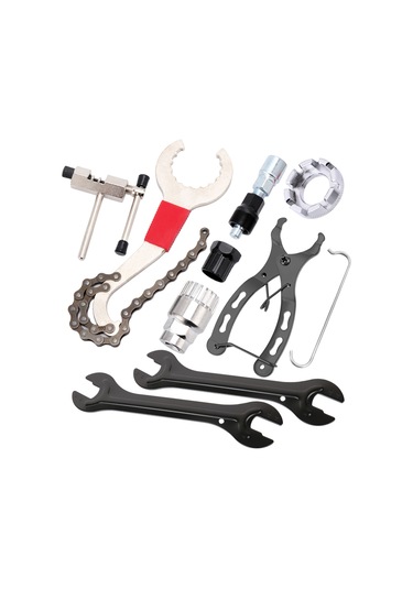 Monyee 9 Parça Çelik Bisiklet Tamir Aleti Seti: Orta Eksen, Volan, Zincir Ve Krank Çıkarıcı, Tekerlek Aracı Çok Renkli