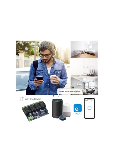 Youmex 4 Yollu Wifi Röle, Dc Girişli Akıllı Ev Cihazı, Kablosuz Uzaktan Işık Kontrolü, Çok Fonksiyonlu Ev Otomasyonu Aleti