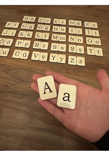 Montessori Ahşap Kart Harfleri