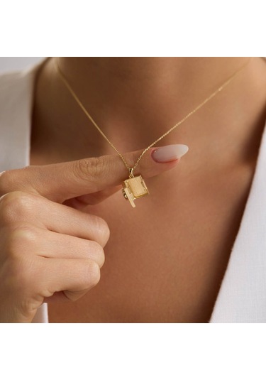 Blue Love Secret Resimli Kolye 10.1 Mm 45 Cm T14433 Renkli