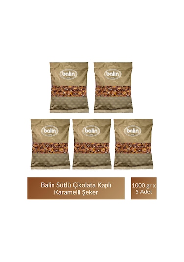 Balin Karamel Sütlü Şeker 1000 Gr X 5 Adet