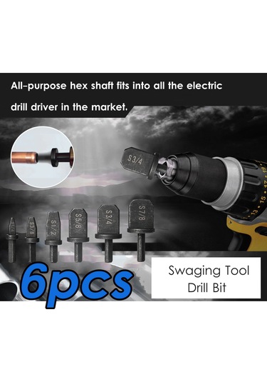 Jeemson 6'lı Elektrik Matkap Uyumlu Bakır Boru Genişletici Seti - Klima Ve Soğutma Sistemleri İçin Genişletme Aracı