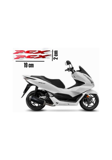 Pcx Amblem Logo 3d Sticker Yazı 2 Adet Set Kırmızı Renk Kırmızı