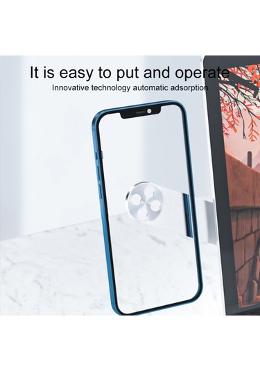 Cbtx Dizüstü Bilgisayar Yan Montajlı Manyetik Telefon Tutucu Çift Ekranlı Dizüstü Bilgisayar Telefon Tutucu - Mavi