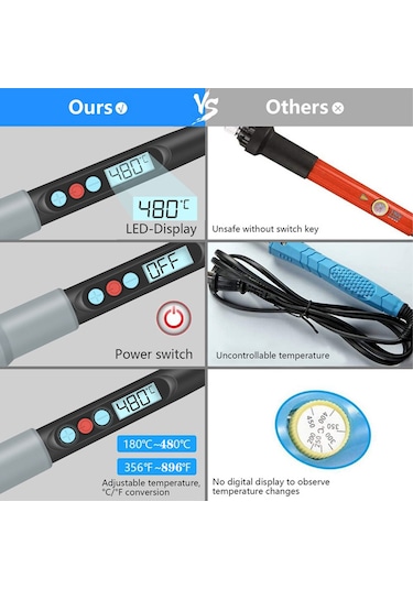 Handskıt El Skit 90w 180 480 Sabit Sıcaklık Elektrikli Havya Siyah