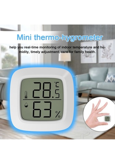 Ulzyvf Ve Termometre Sıcaklık/nem Sera Ölçer Ofis, Mini Mekan İçin İç Higrometre Hassas Ev, Dijital Bebek - Hh