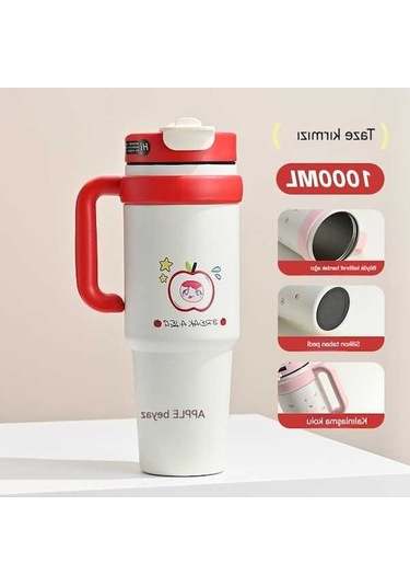 Pazly Termos Saman Mac Kırmızı Kırmızı Jianfan Fincan Elma Büyük Pd kırmızı