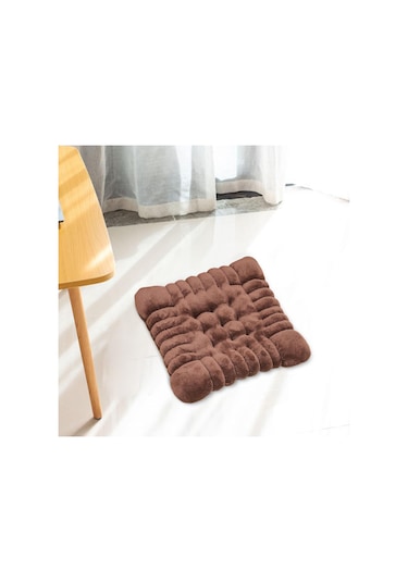 Suntek Peluş Zemin Yastık Kanepe Ofis Yurt Kare-kahverengi