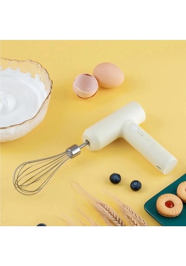 Ulzyvf Kek Krem Karıştırma Taşınabilir Elektrikli Yiyecek Beyaz, Küçük Mutfak Aidesi Beyaz